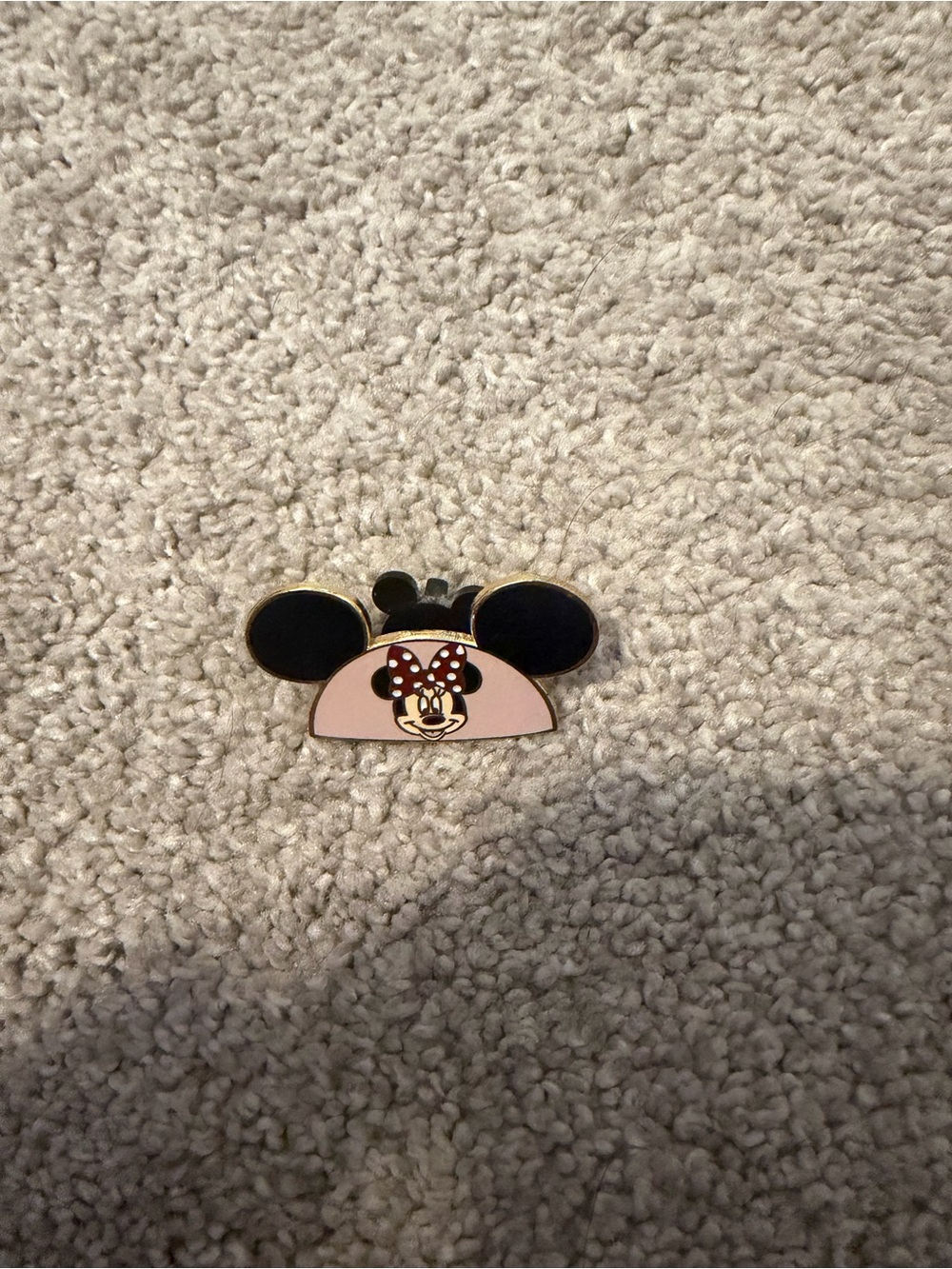 Kids Minnie Mouse Enamel Pin - Pink and Black